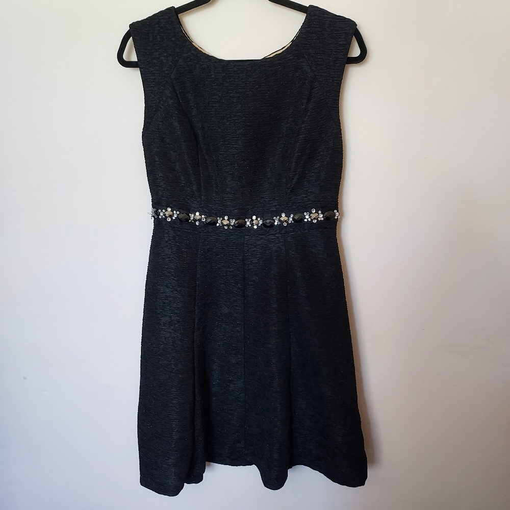Scarlett Black Cocktail dress with Jeweled Waist Sz 6 Party Fancy Holiday